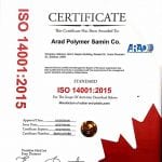 ISO 14001 گواهینامه شرکت آراد پلیمر